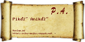 Pikó Anikó névjegykártya