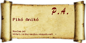 Pikó Anikó névjegykártya